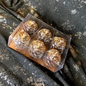 Mini Pinecone Candles Autumn Fall Home Decor unscented NIP Crate & Barrel 6 set